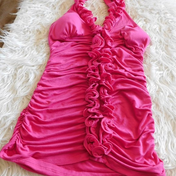 Pretty Pink Ruffled Halter - Picture 4 of 4